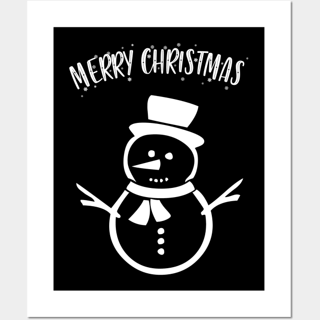 Merry Christmas Frosty Wall Art by All About Nerds